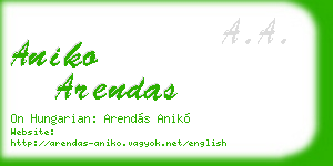 aniko arendas business card